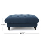 Tufted Oversized Ottoman ¨C Large Square Footrest with Cushioned Top for Living Room & Bedroom