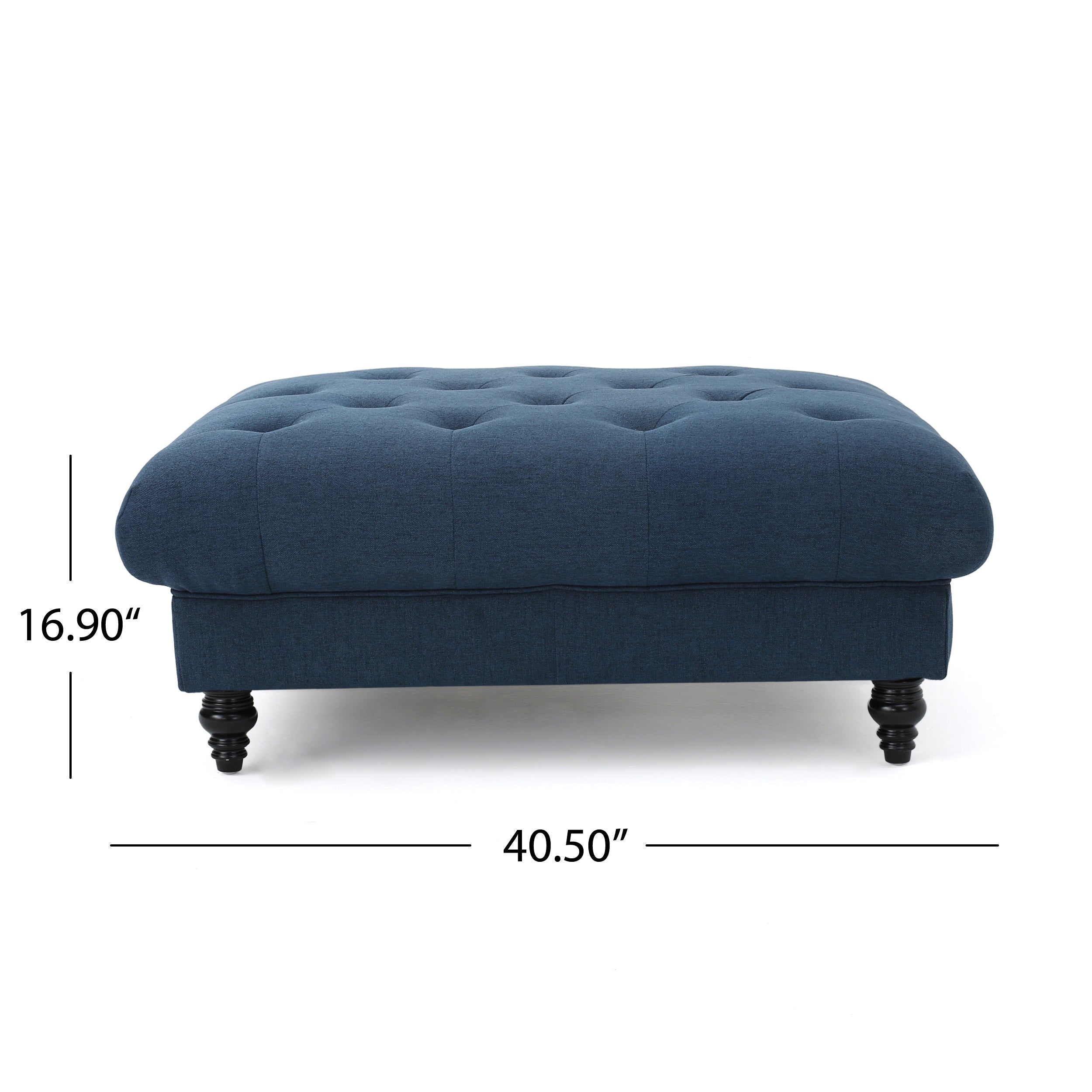 Tufted Oversized Ottoman – Large Square Footrest with Cushioned Top for Living Room & Bedroom