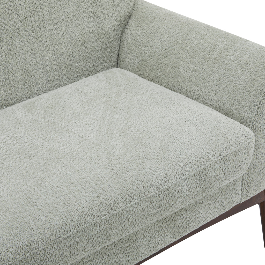 GDF Studio Modern Upholstered Loveseat with Elm Wood Legs & Flare Arm Design