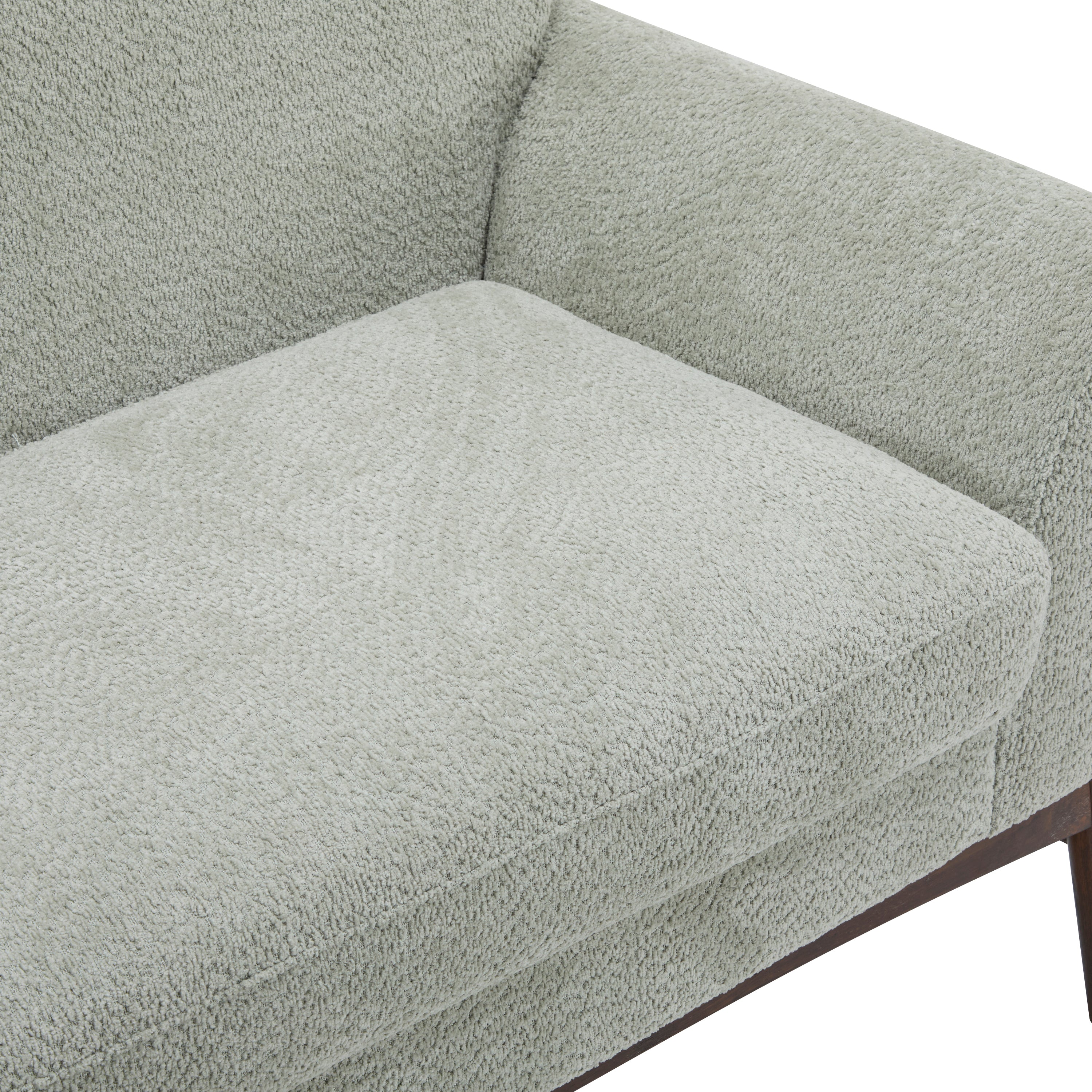 GDF Studio Modern Upholstered Loveseat with Elm Wood Legs & Flare Arm Design