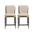 Christopher Knight Home Teresa Modern Upholstered Counter Stools (Set of 2), Black/Brown