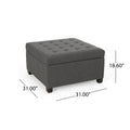 Tufted Square Storage Ottoman with Soft-Closing Hinges & Upholstered Lid