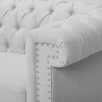 Chesterfield-Style Sofa with Deep Button Tufting & Nailhead Trim ¨C Classic Upholstered Living Room Couch