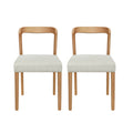 Christopher Knight Home Sonore Contemporary Rubberwood Upholstered Dining Chairs with Curved Open Back (Set of 2), Natural/Beige