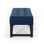 Christopher Knight Home Modern Upholstered Ottoman Bench with Tufted Waffle Stitch & Bentwood Base