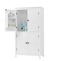 GDFStudio Nelly Space-Saving Bathroom Floor Storage Cabinet with Adjustable Shelves and Doors, White