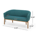 Mid-Century Modern Loveseat with Channel-Stitched Backrest & Rubberwood Legs ¨C Upholstered Small Sofa