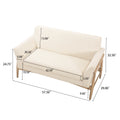 GDF Studio Modern Upholstered Loveseat with Elm Wood Legs & Flare Arm Design
