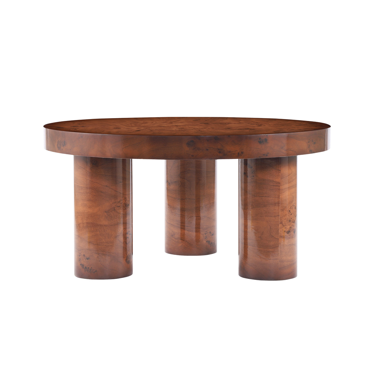 Christopher Knight Home Selene Modern Round Coffee Table with Sculptural 3-Leg Base, Walnut