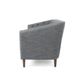Tufted Loveseat with Birch Wood Legs – Modern Tub-Style Small Space Sofa