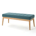 Christopher Knight Home Mid-Century Modern Tufted Upholstered Bench with Birch Wood Legs
