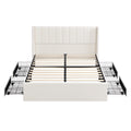 Christopher Knight Home Wioleta Modern Chenille Upholstered Platform Bed with 4 Drawers, Beige, Queen
