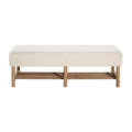 Christopher Knight Home Zarik Modern Rubberwood Linen Upholstered Bench, Beige