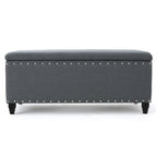 Christopher Knight Home 50" Faux Leather Tufted Storage Ottoman Bench with Hidden Storage