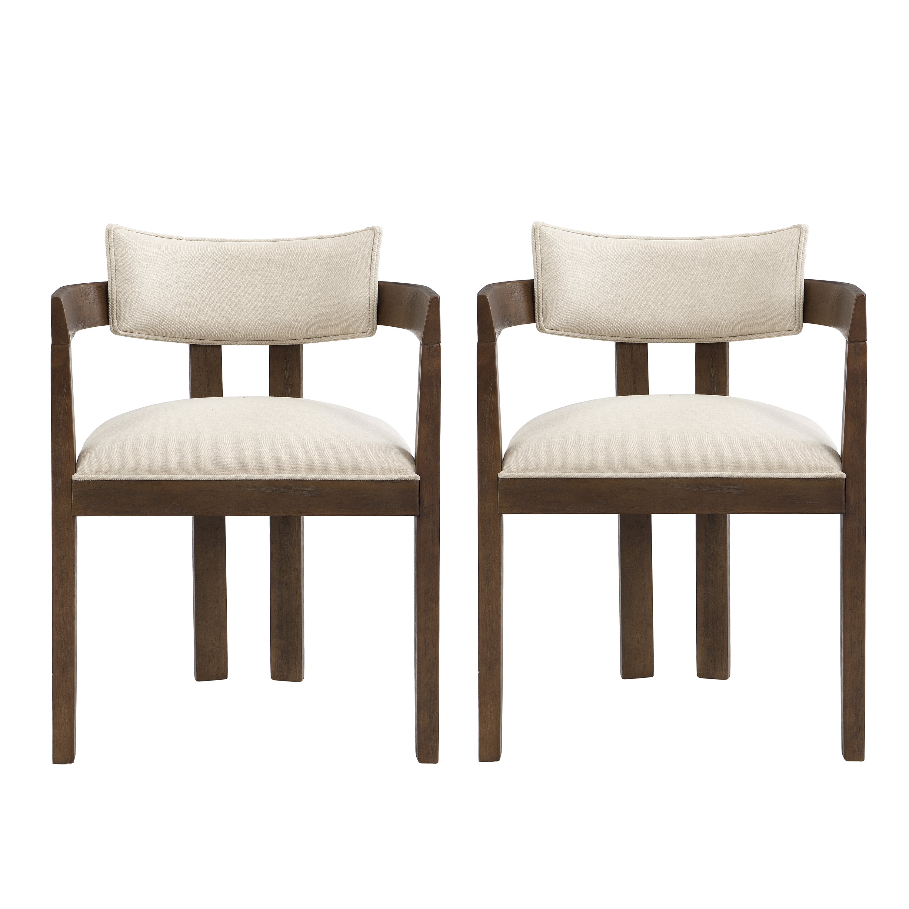 Christopher Knight Home Clarissa Rustic Upholstered Rubberwood Dining Chairs (Set of 2), Walnut