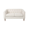 Tufted Loveseat with Birch Wood Legs – Modern Tub-Style Small Space Sofa