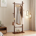 GDFStudio Harold Rustic Rubberwood Coat Rack, Walnut