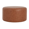 Christopher Knight Home Olias Modern Round Versatile Ottoman, Cognac Brown