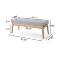 Christopher Knight Home Mid-Century Modern Tufted Upholstered Bench with Birch Wood Legs