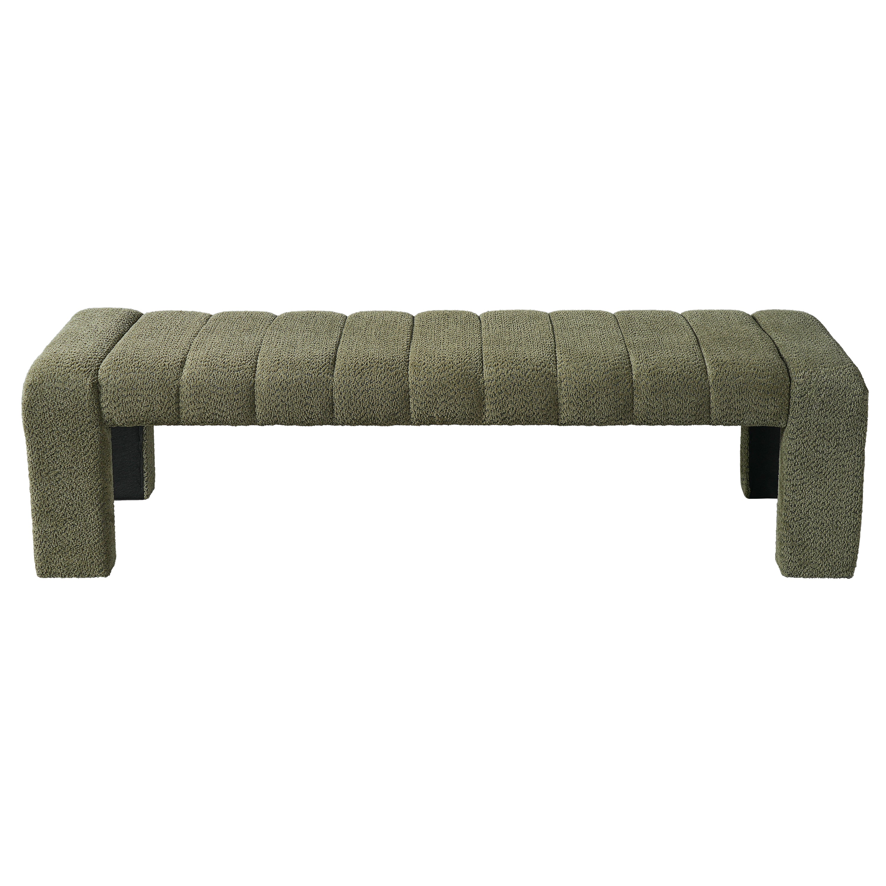 Christopher Knight Home Albane Modern Boucle Upholstered Bench, Green