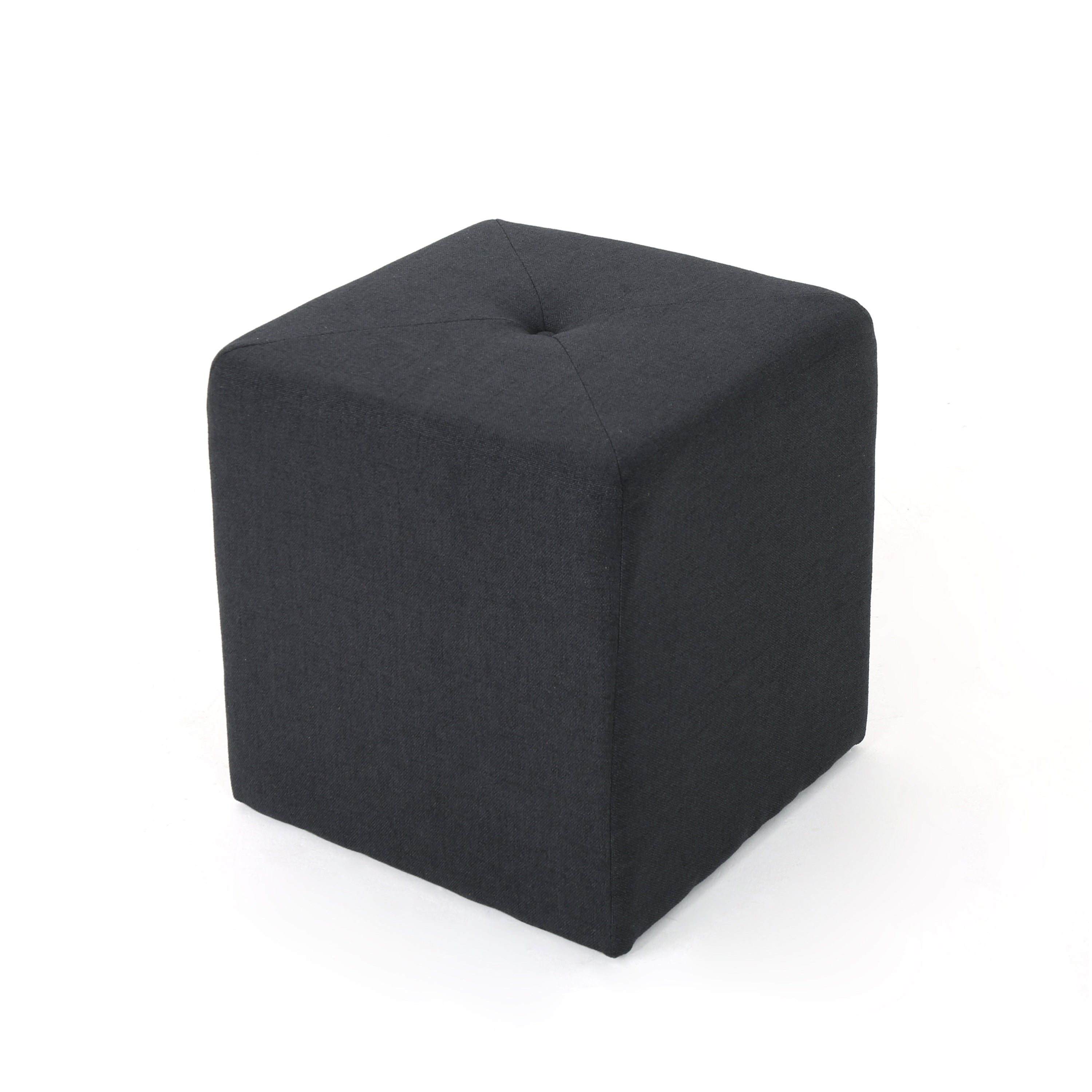 Christopher Knight Home Cube Ottoman – Compact Polyester Fabric Footrest & Seat