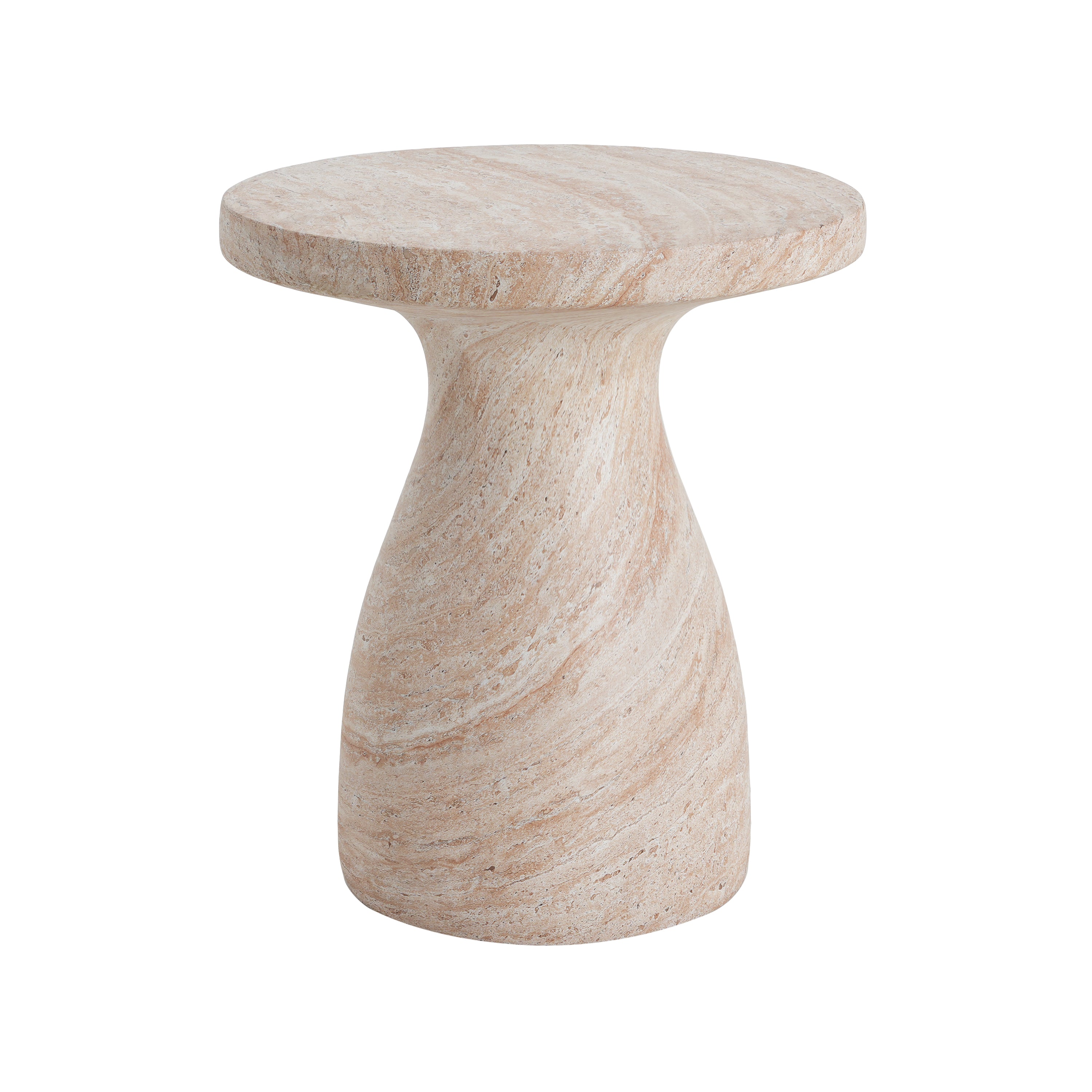 Christopher Knight Home Genesis Outdoor Hourglass Shape Travertine Pattern Lightweight Concrete Side Table