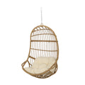 Christopher Knight Home Crumpton Outdoor Wicker Hanging Basket Chair with Cushions, Light Brown/Beige
