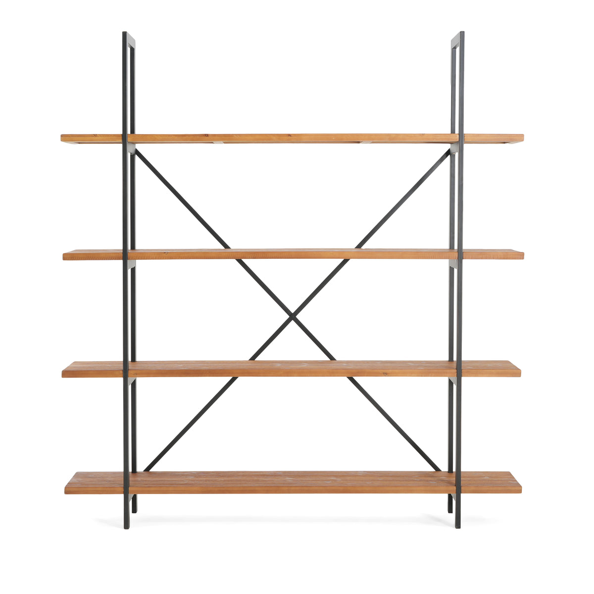 Christopher Knight Home Tearach Industrial Metal and Firwood Bookshelf, Antique Black
