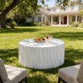 Christopher Knight Home Teodora Modern Outdoor Lightweight Concrete Wavy Fluted Coffee Table, White