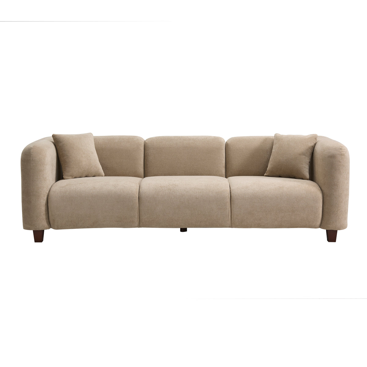 Christopher Knight Home Aldridge 87" Modern Upholstered 3-Seater Sofa with Solid Wood Frame, Camel/Velvet
