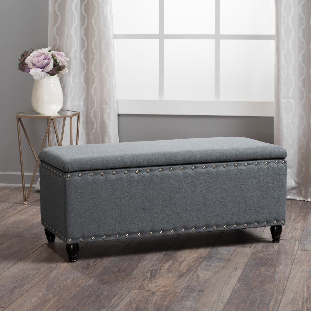 Christopher Knight Home 50" Faux Leather Tufted Storage Ottoman Bench with Hidden Storage