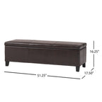 Christopher Knight Home 50" Faux Leather Tufted Storage Ottoman Bench with Hidden Storage