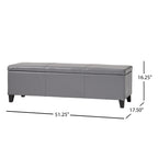 Christopher Knight Home 50" Faux Leather Tufted Storage Ottoman Bench with Hidden Storage