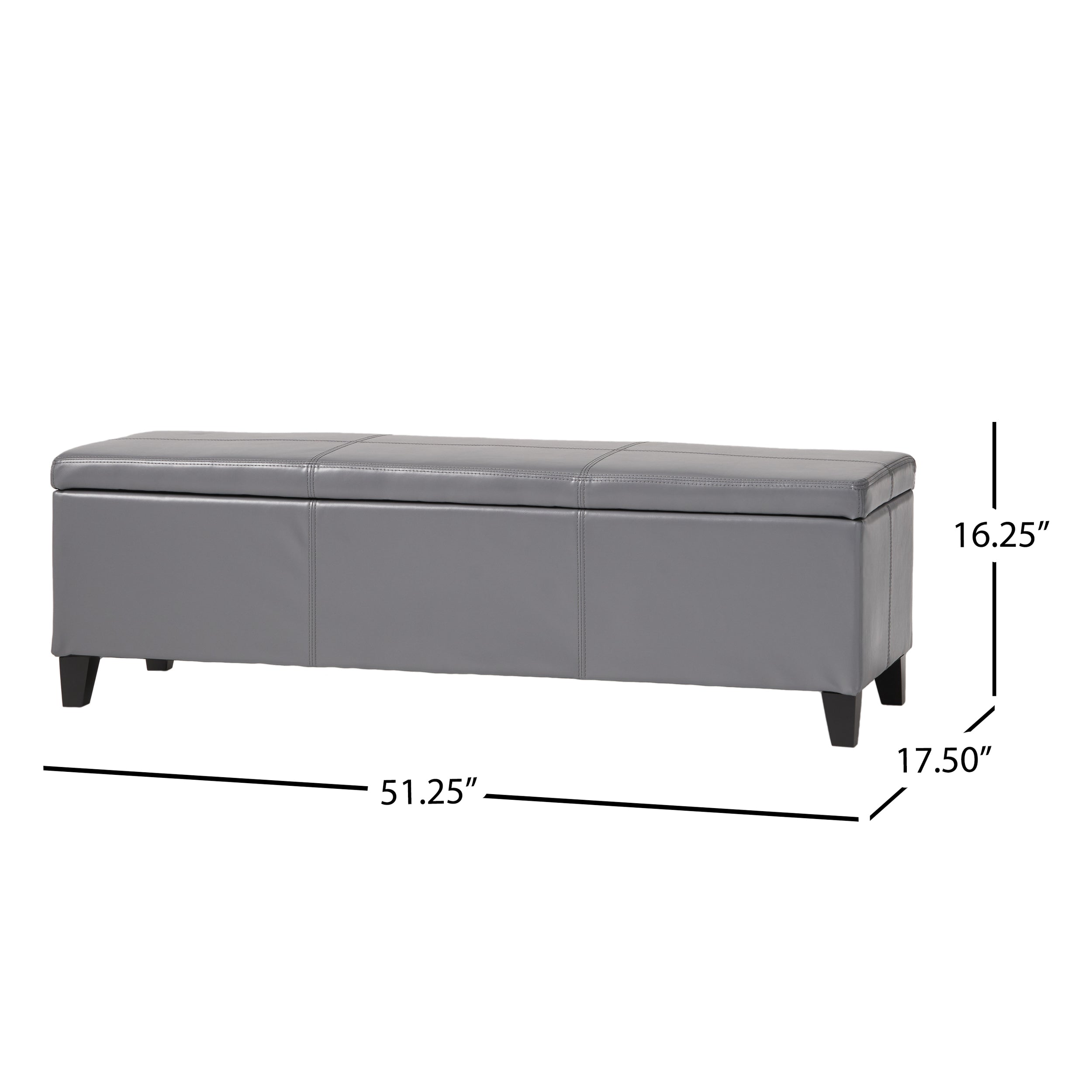 Christopher Knight Home 50" Faux Leather Tufted Storage Ottoman Bench with Hidden Storage