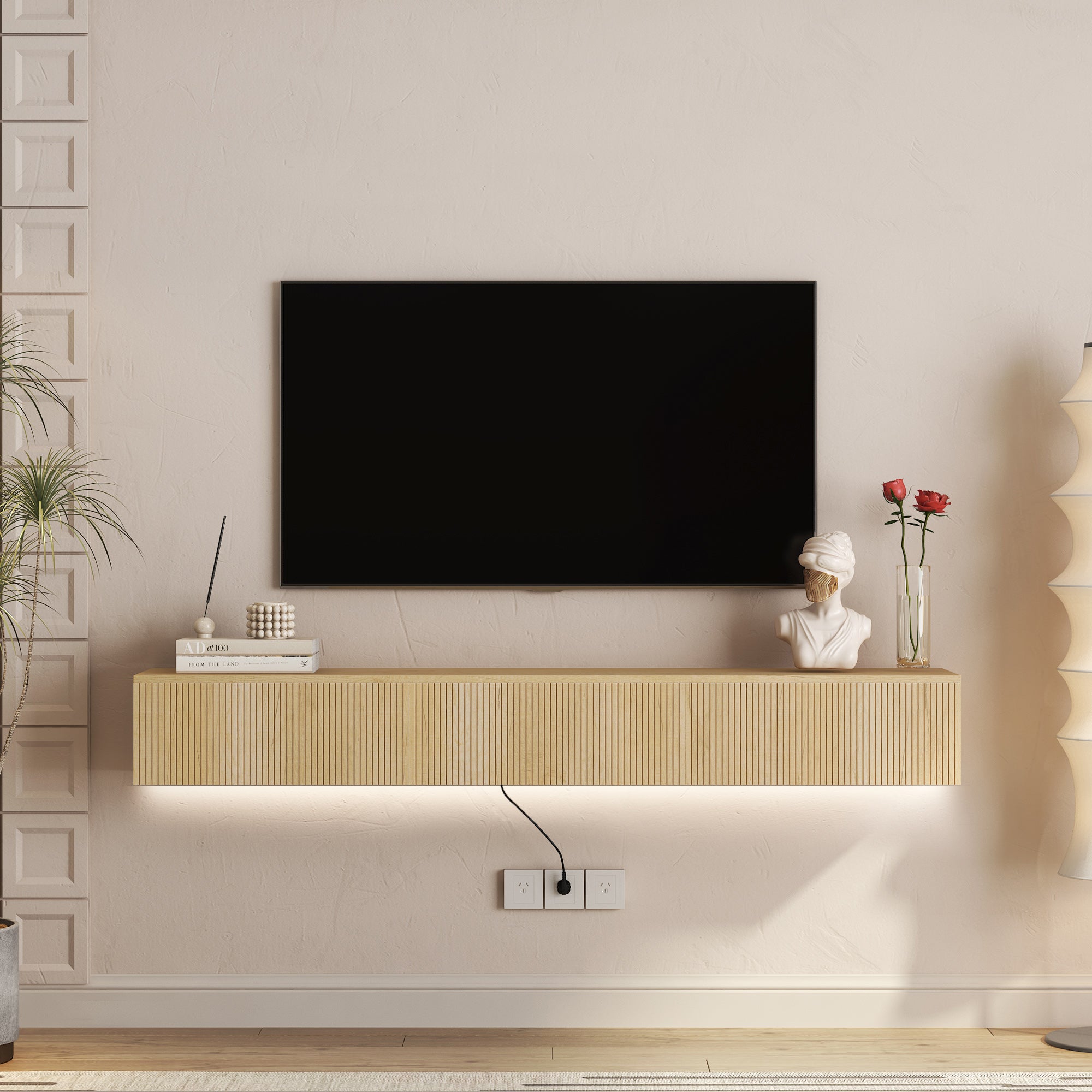 GDFStudio Barton Modern 69" Wall Mounted Floating TV Stand
