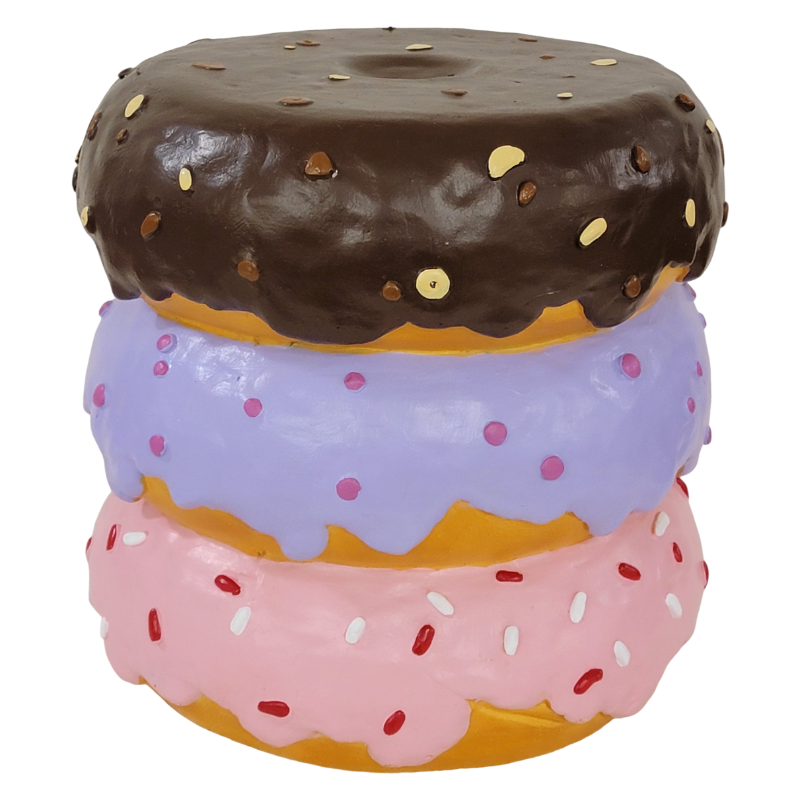 GDFStudio Mila 12.6  Indoor/Outdoor Resin Stacked Donut Garden Stool, Pink/Blue