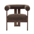 Christopher Knight Home Harriman Upholstered Velvet Birch Three-legged Structure Accent Chair, Dark Brown