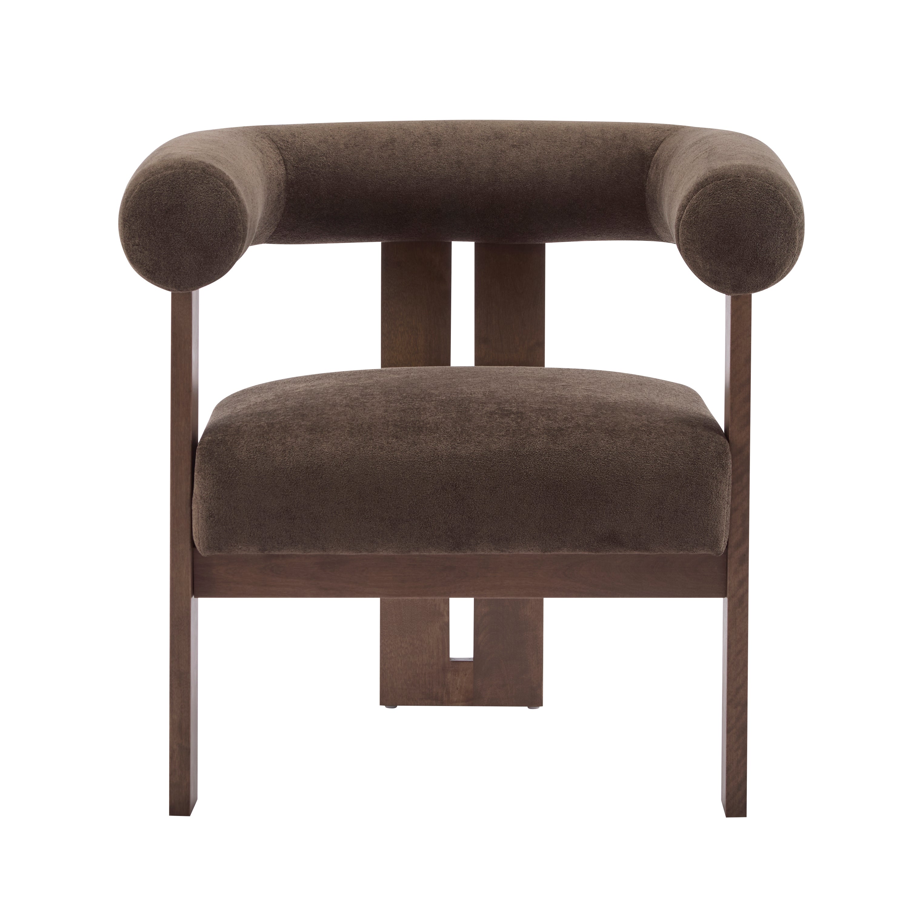 Christopher Knight Home Harriman Upholstered Velvet Birch Three-legged Structure Accent Chair, Dark Brown
