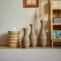 GDFStudio Resaca 3 Piece Artificial Rattan Floor Vase Set, Beige