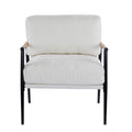 Christopher Knight Home Varsts Modern Wooden and Metal Upholstered Accent Chair, Beige/Black