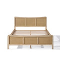 Christopher Knight Home Odila Boho Wood Platform Bed with Rattan Curved Adjustable Height Headboard, Natural, Queen