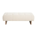 Christopher Knight Home Korin Modern Rubberwood Linen Upholstered Tufted Bench, Beige