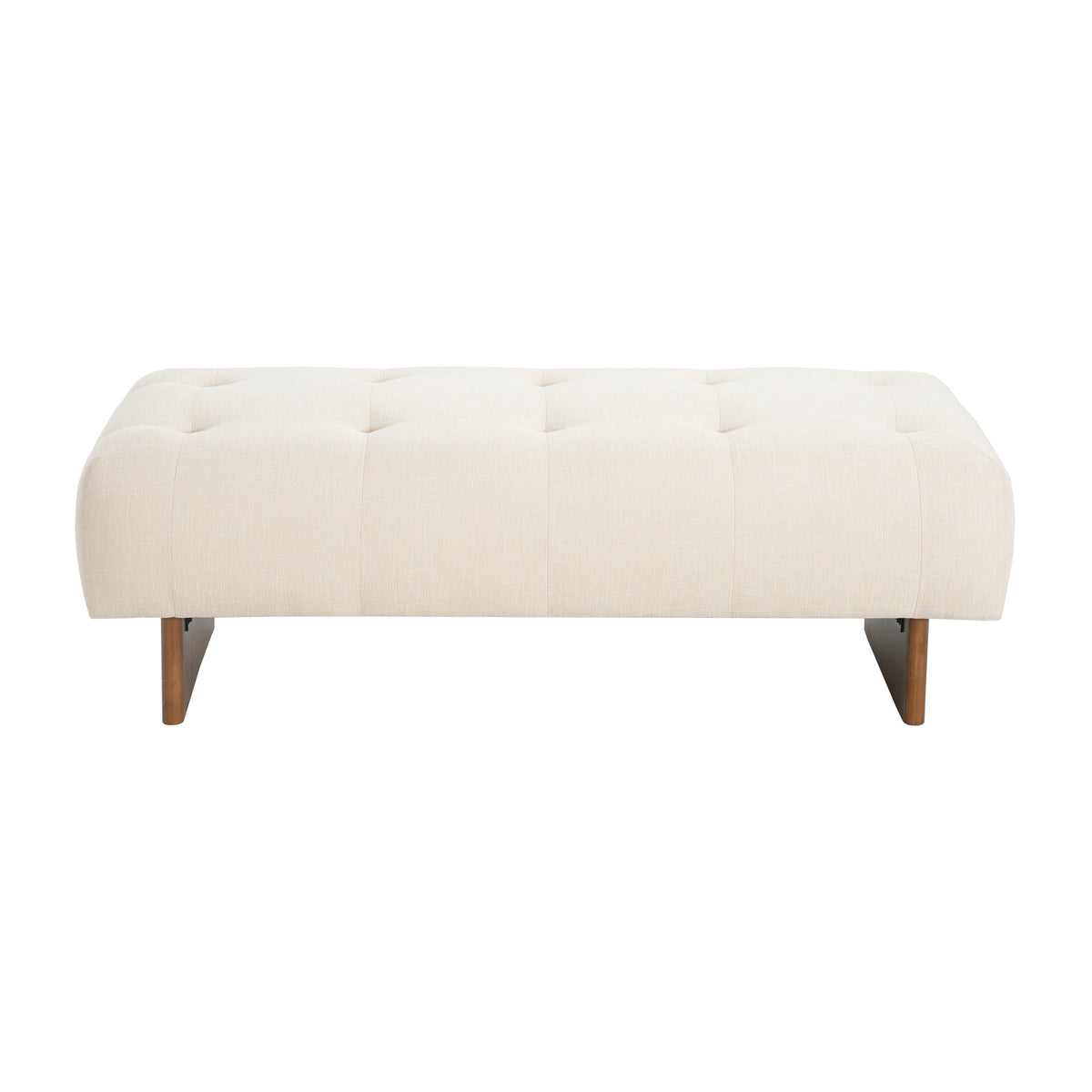 Christopher Knight Home Korin Modern Rubberwood Linen Upholstered Tufted Bench, Beige