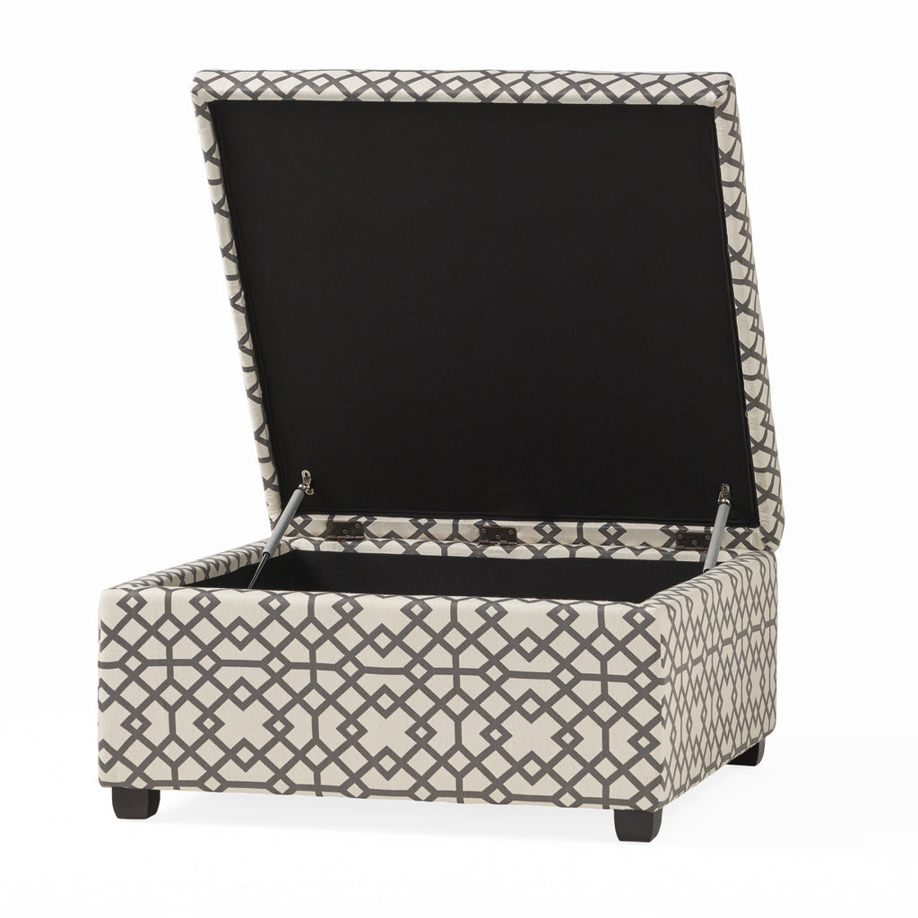 Christopher Knight Home Storage Ottoman with Patterned Upholstery & Hidden Storage Bench