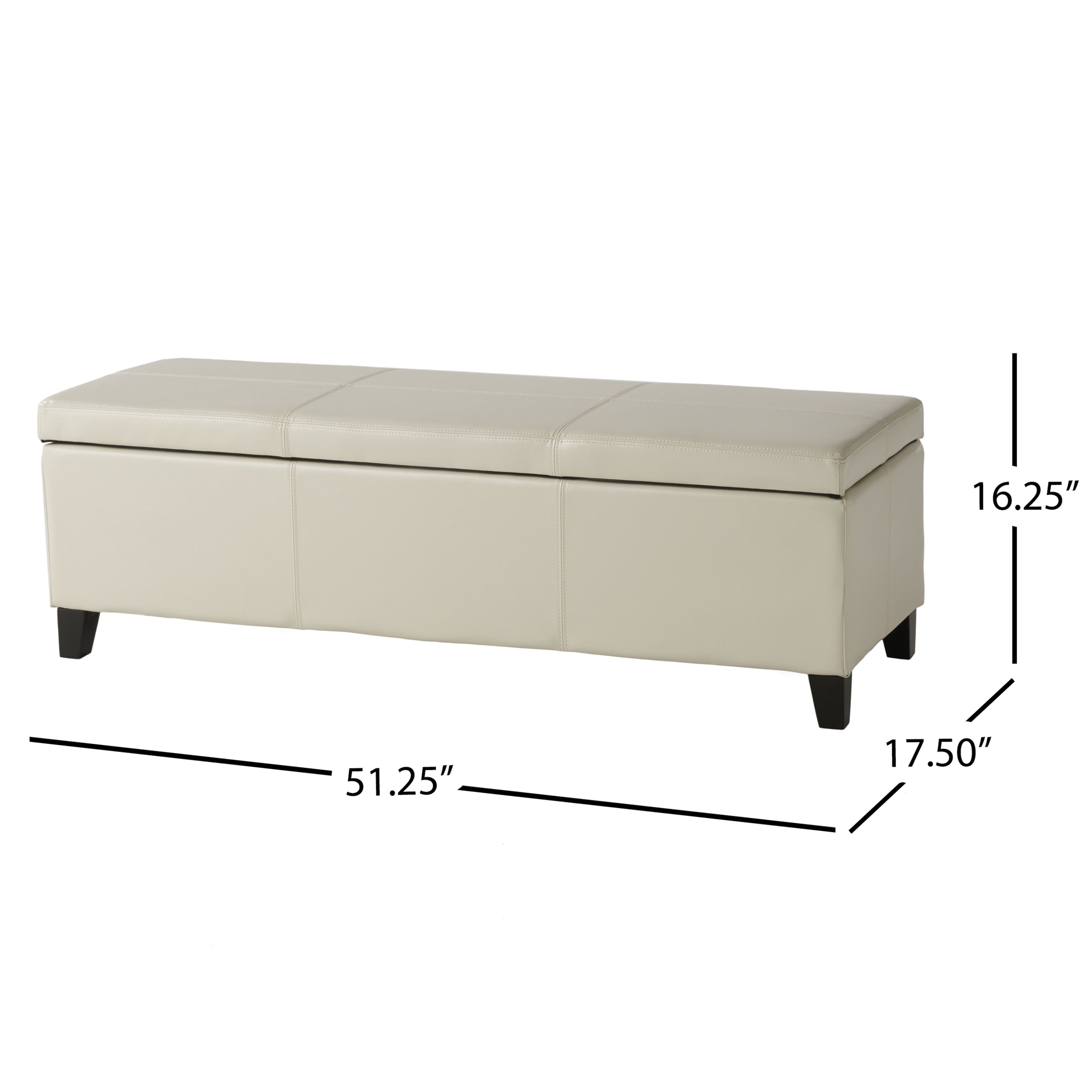 Christopher Knight Home 50" Faux Leather Tufted Storage Ottoman Bench with Hidden Storage