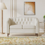 Tufted Loveseat with Birch Wood Legs ¨C Modern Tub-Style Small Space Sofa