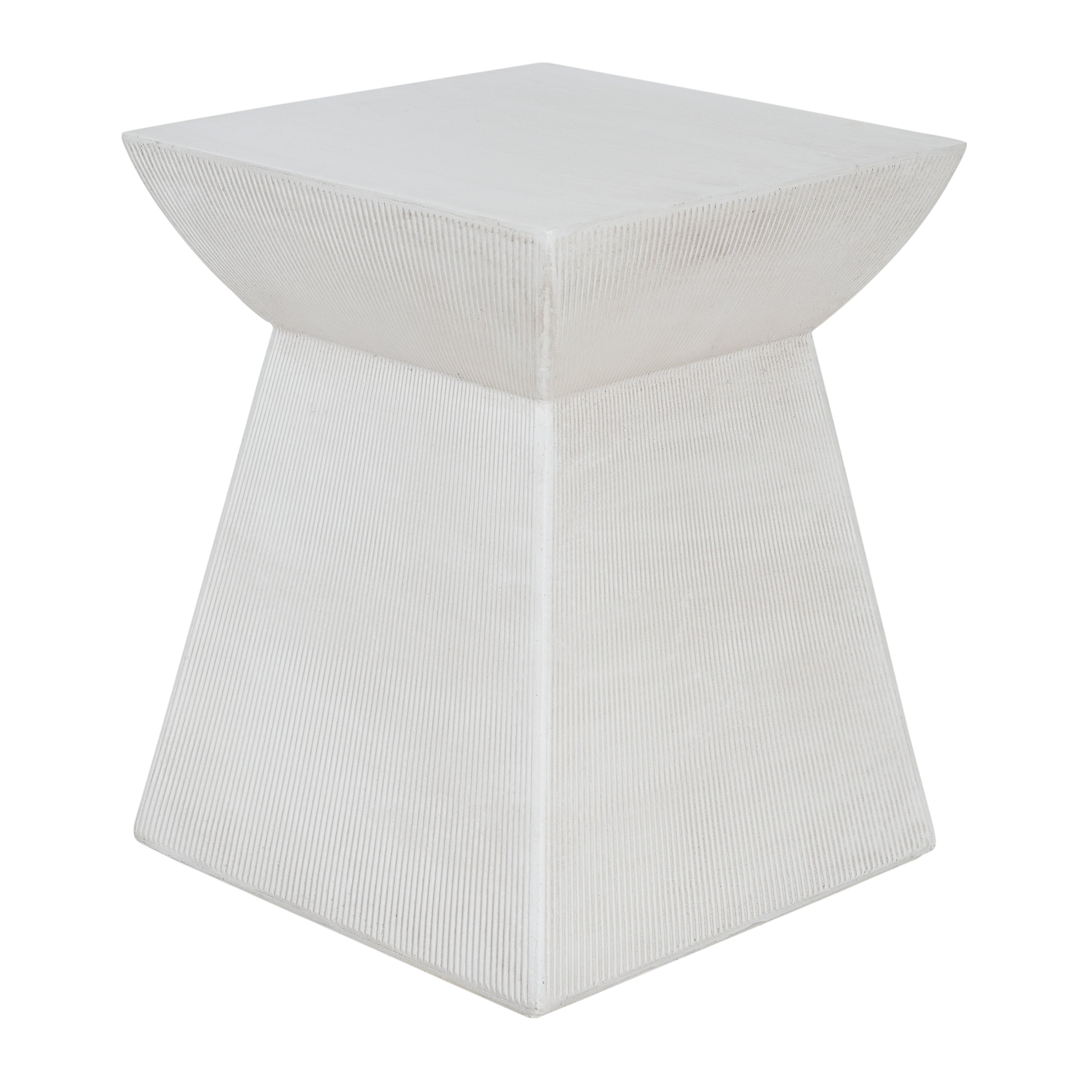 Christopher Knight Home Mohit Modern Lightweight Concrete Sculptural Outdoor Side Table, White