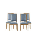 Christopher Knight Home Carina French Country Rubberwood Upholstered Dining Chair (Set of 4), Slate Blue