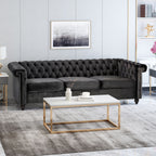 Chesterfield-Style Sofa with Deep Button Tufting & Nailhead Trim ¨C Classic Upholstered Living Room Couch