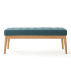 Christopher Knight Home Mid-Century Modern Tufted Upholstered Bench with Birch Wood Legs